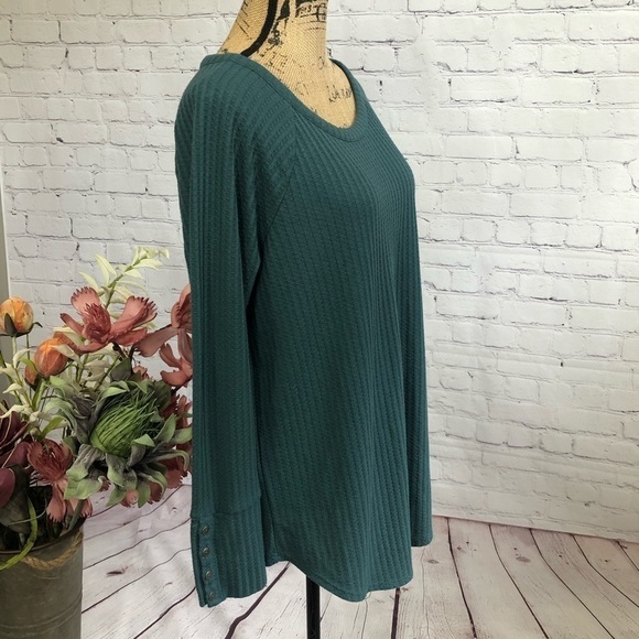 CHASER Teal Waffle Knit Thermal Top - Picture 10 of 13
